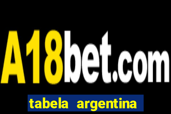 tabela argentina torneo betano